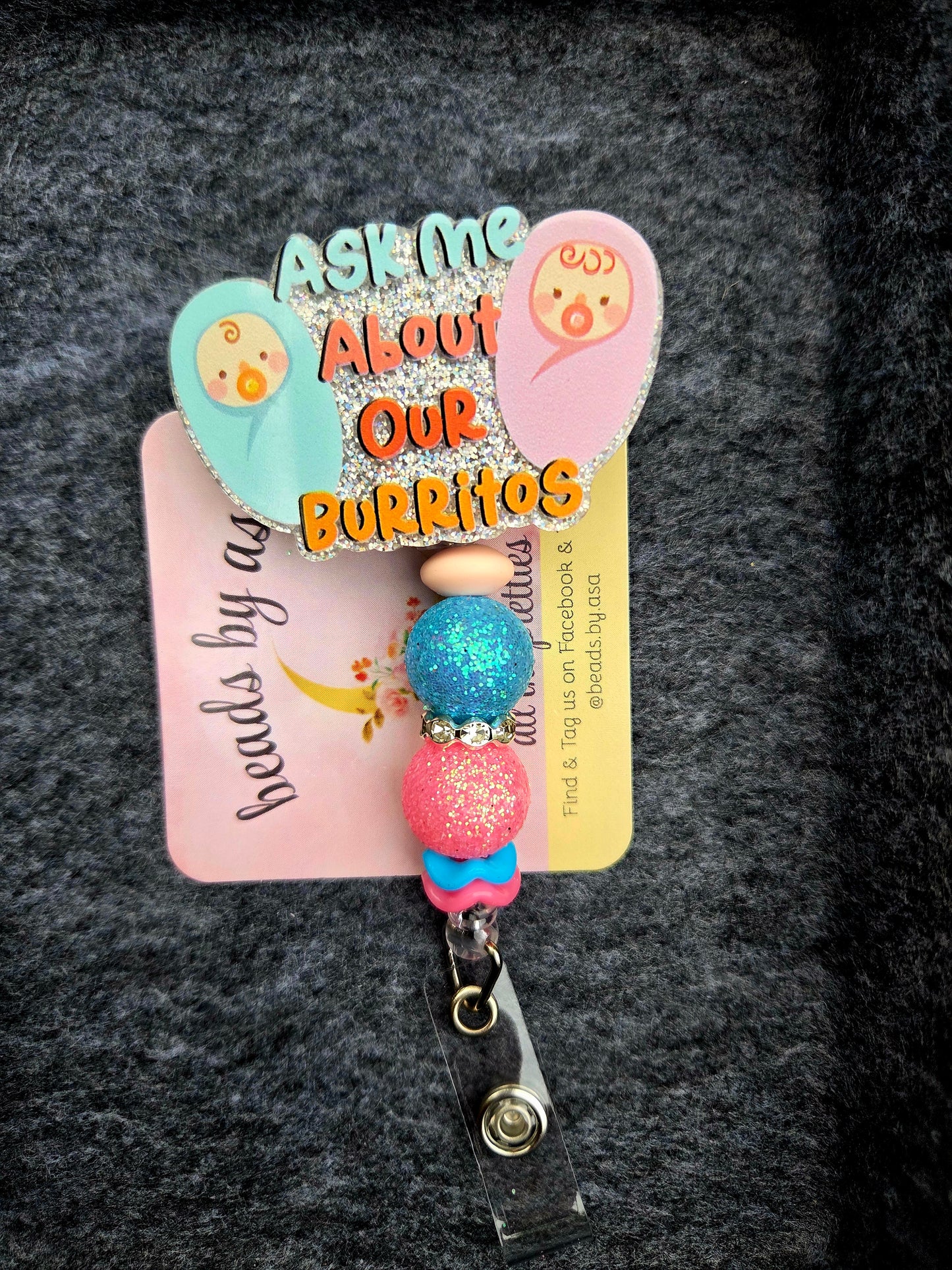 Beaded Badge Reel
