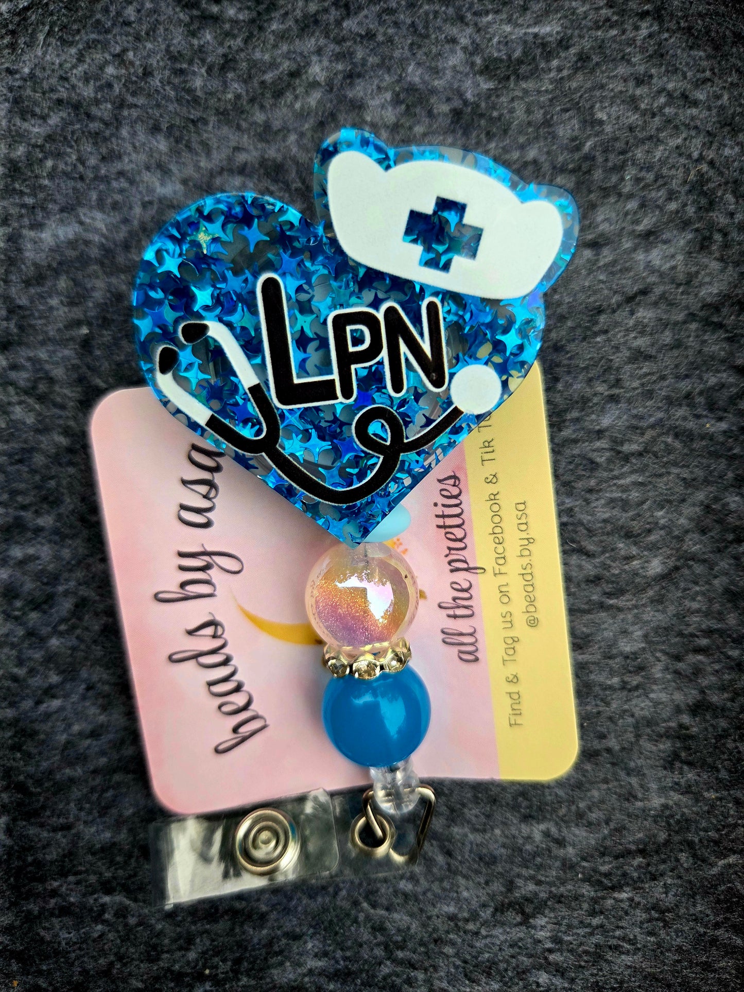 Beaded Badge Reel