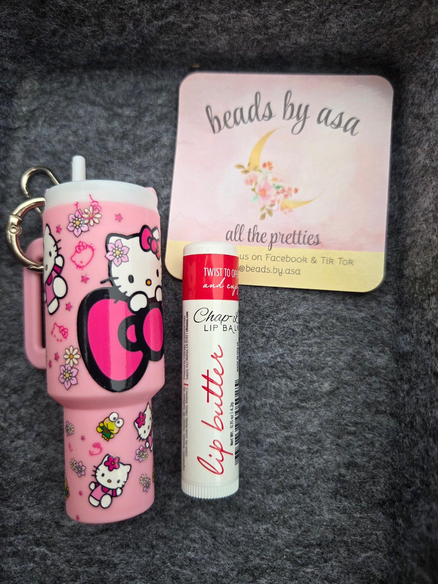 Mini Tumbler Lip balm holder- keychain style