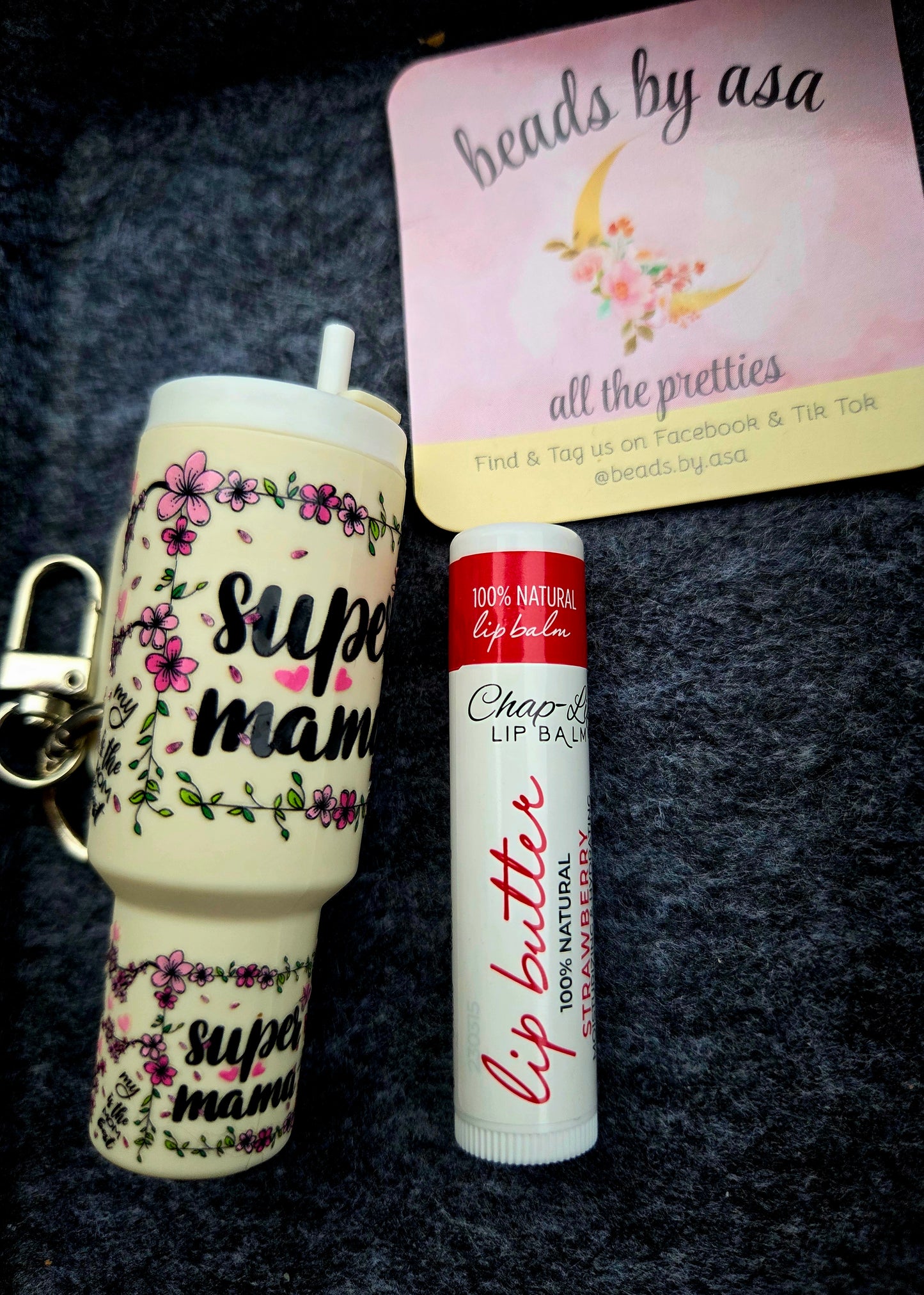 Mini Tumbler Lip balm holder- keychain style
