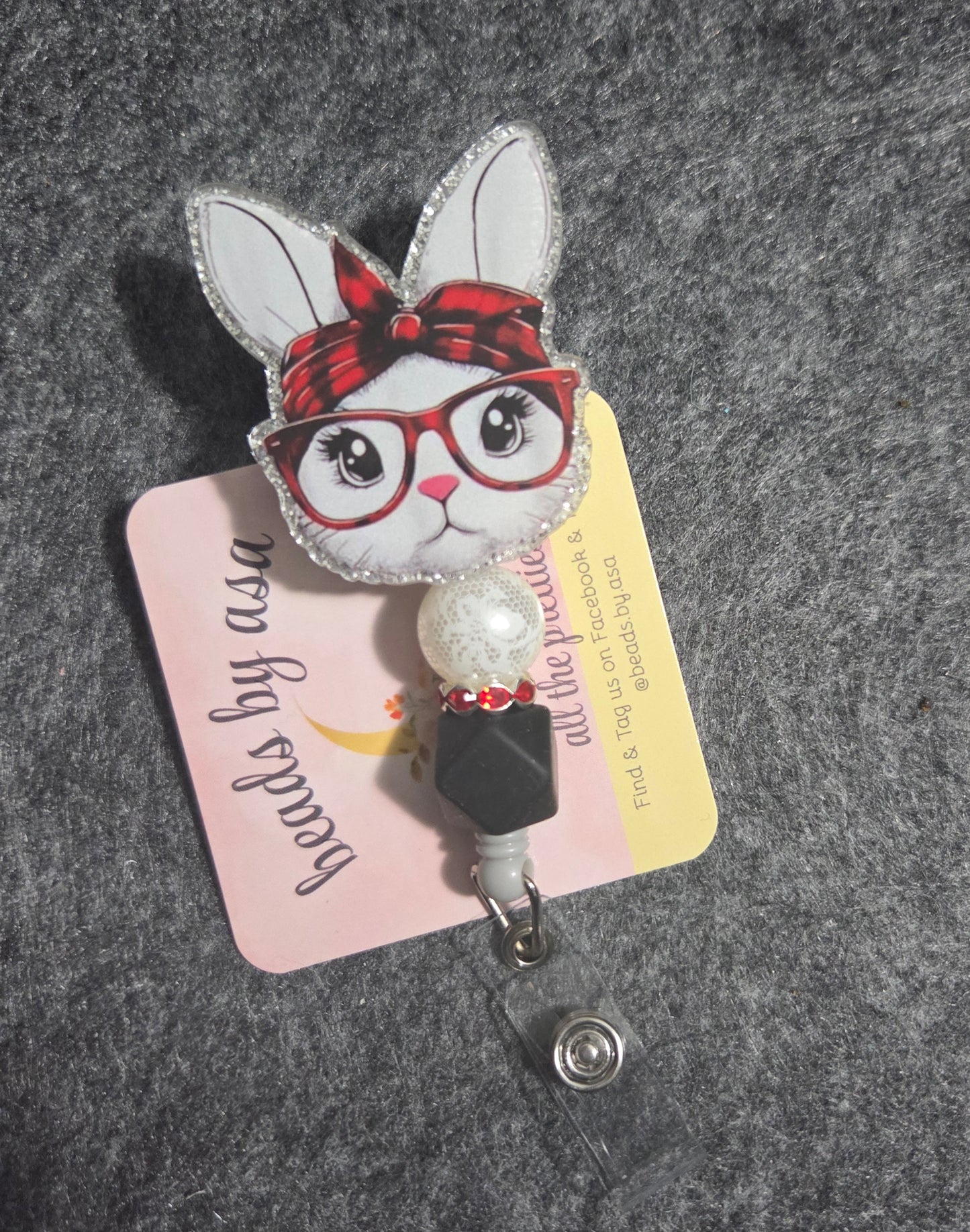 beaded badge reel