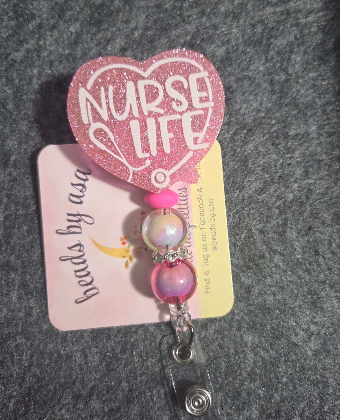 beaded badge reel