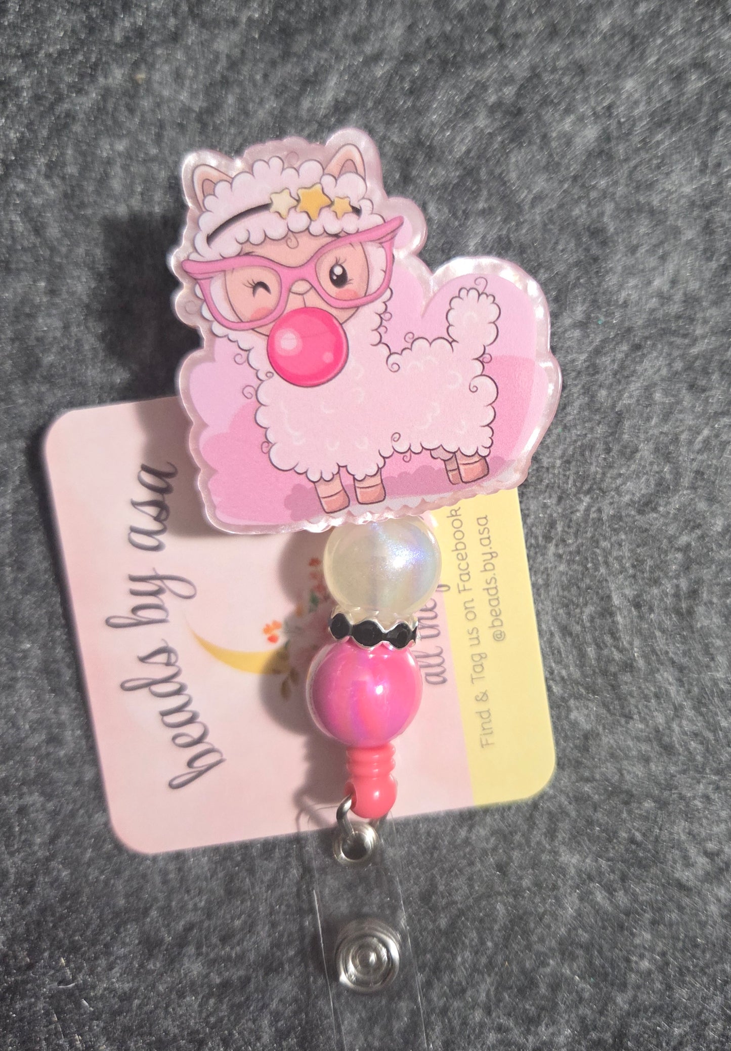beaded badge reel