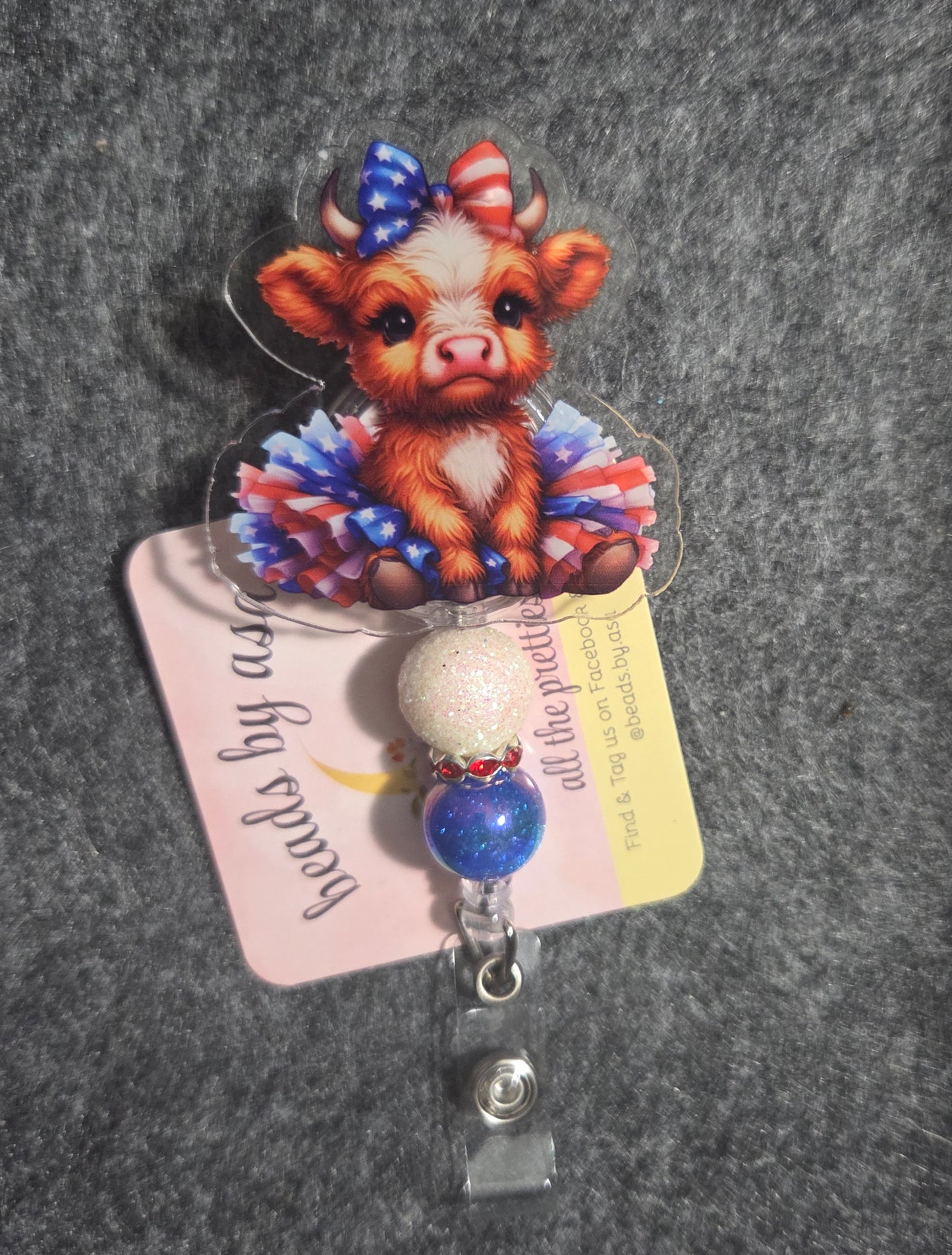 beaded badge reel