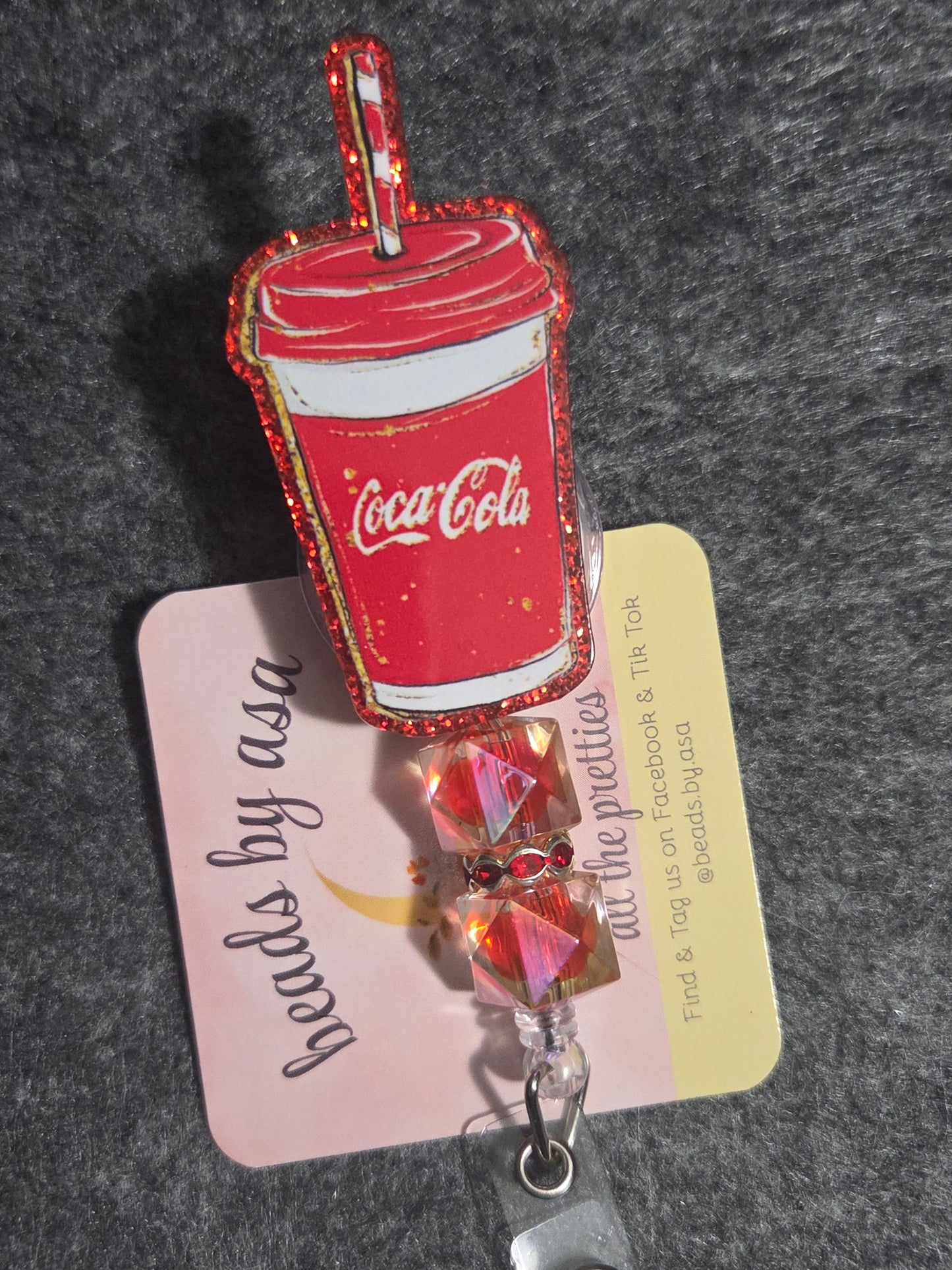 beaded badge reel