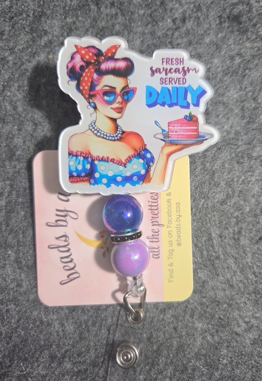 beaded badge reel