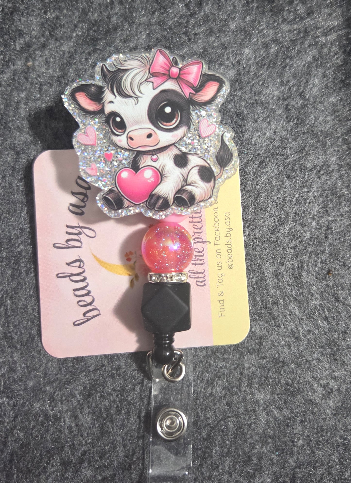 beaded badge reel