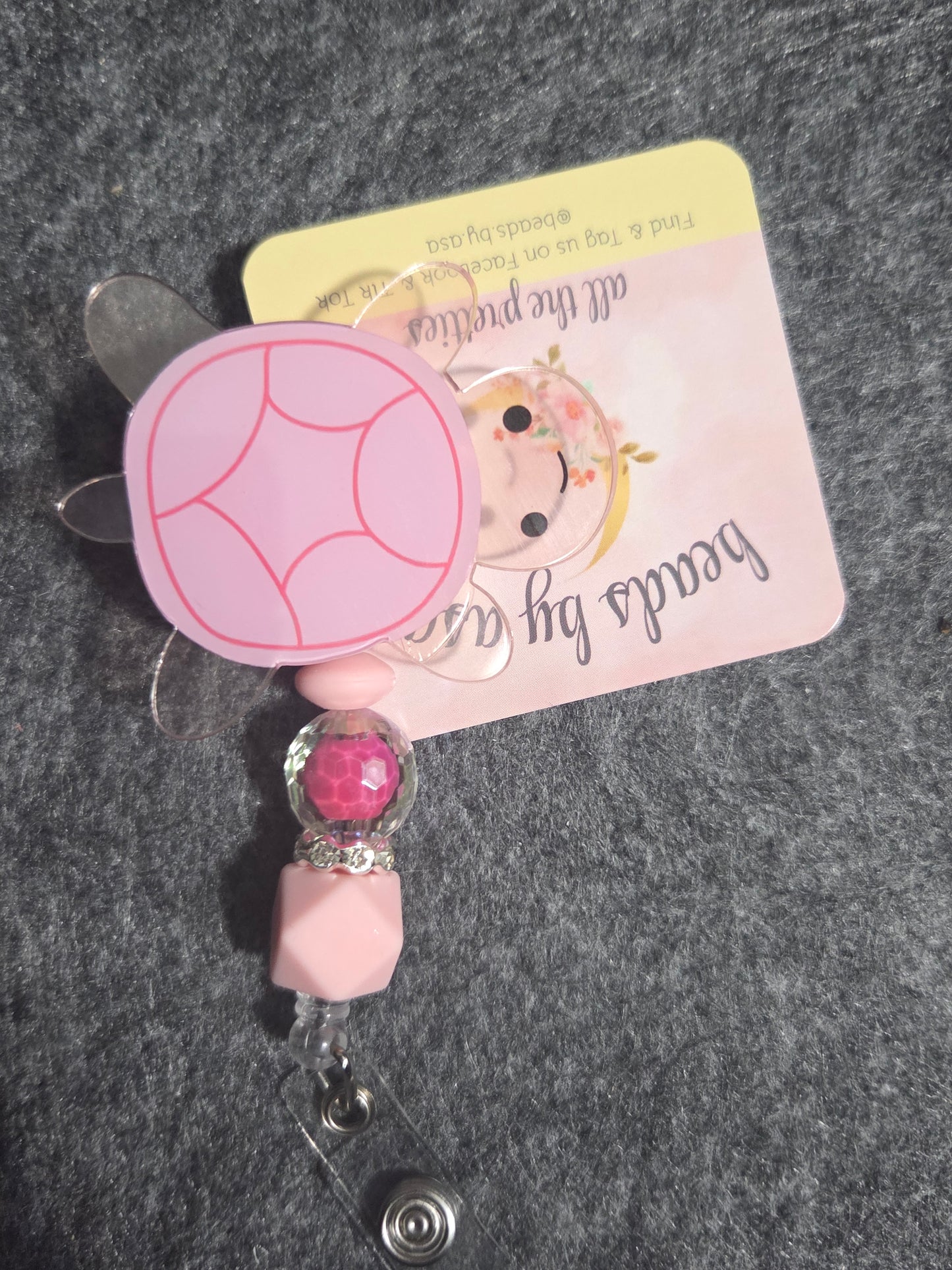 beaded badge reel
